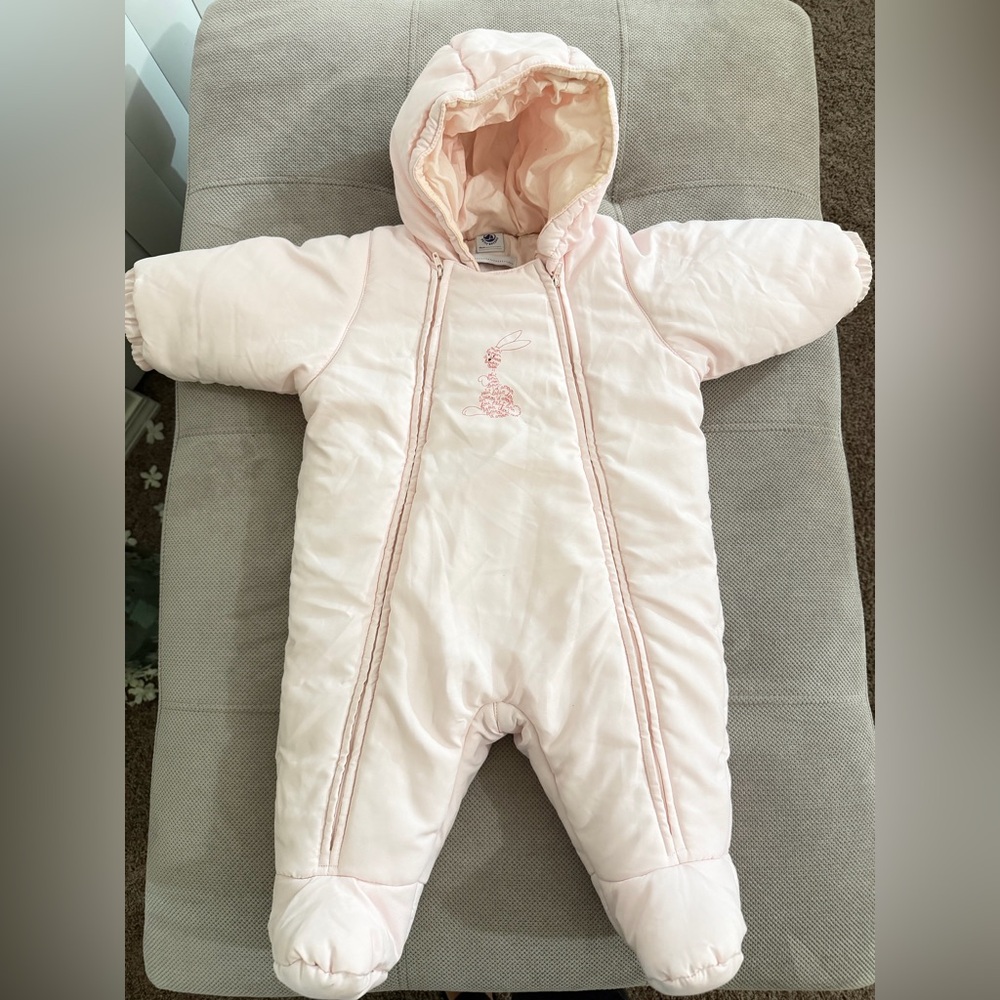 Petit Bateau Pink Snowsuit Girls 6 months